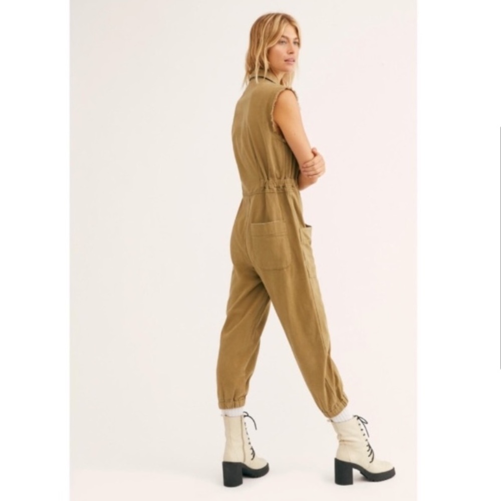 NEW ONE TEASPOON Military Olive Green Sleeveless Jumpsuit - Picture 6 of 15